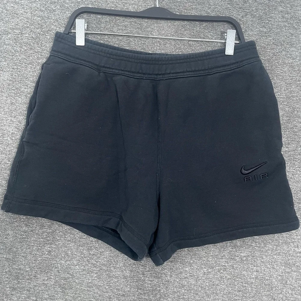 Nike Air French Terry Shorts Mens Large Black 4.5